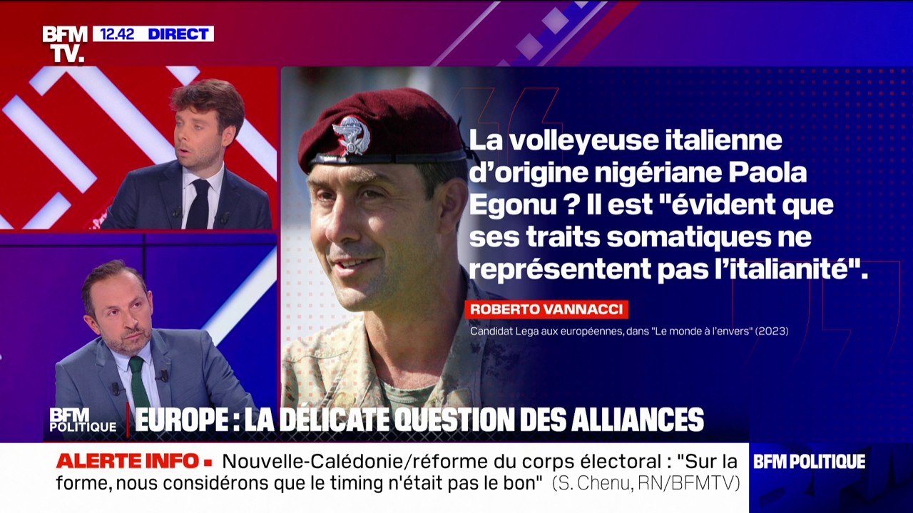 En "désaccord' mais pas "rédhibitoire": Sébastien Chenu réagit aux propos racistes et homophobes d'un candidat aux européennes en Italie avec qui le RN pourrait siéger