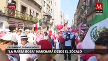 Marea Rosa' llega al Zócalo capitalino; autoridades realizan operativos