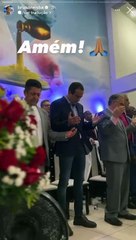 Bruno Reis discursa em Igreja e diz: "Escolhido por Deus para tomar conta de vocês"