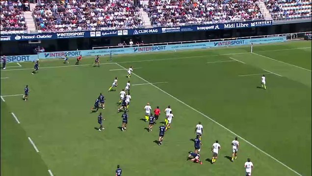TOP 14 - Essai de George BRIDGE (MHR) - Montpellier Hérault Rugby - Stade Toulousain
