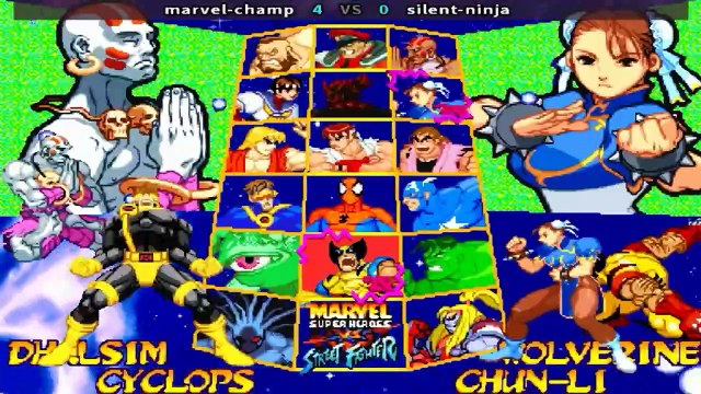 Marvel Super Heroes Vs. Street Fighter - marvel-champ vs silent-ninja
