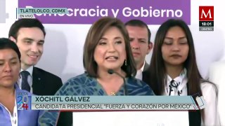Xóchitl Gálvez da sus primeras declaraciones previo al tercer debate presidencial