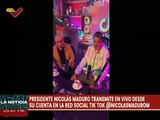 Presidente Maduro inicia transmisión en vivo desde su cuenta en la red social Tiktok