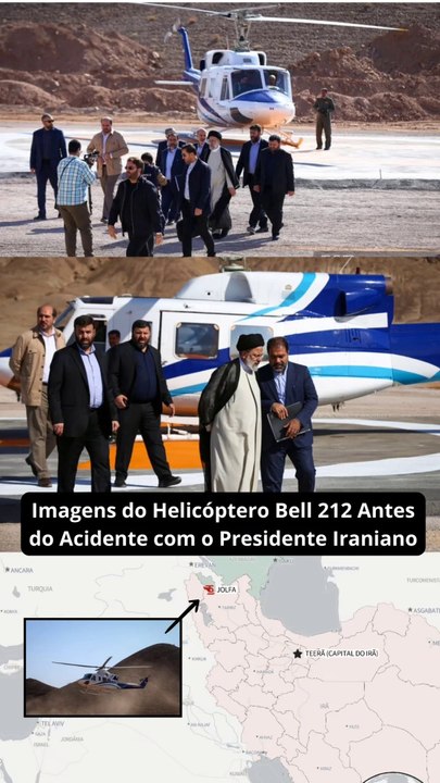 Imagens do Bell 212 Antes do Acidente com o Presidente Iraniano