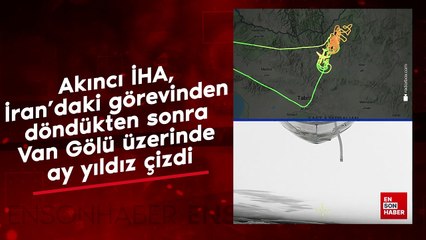 Akıncı İHA, İran'daki görevinden döndükten sonra Van Gölü üzerinde ay yıldız çizdi