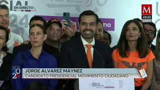 Jorge Álvarez Máynez destaca propuestas y respuestas específicas en el debate