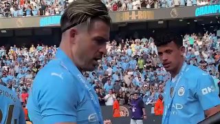 Jack Grealish suffers embarrassing moment celebrating Manchester City’s Premier League win