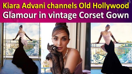 Kiara Advani serves Bridgerton vibes in Pink and Black Corset Gown