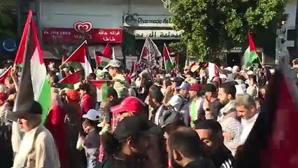 مسيرة كبيرة جديدة في المغرب تضامنًا مع الفلسطينيين