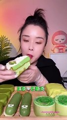#36 Desserts mukbang/ASMR || Matcha dessert set || Iceberg lava, cheese cake, Basque cheesecake....