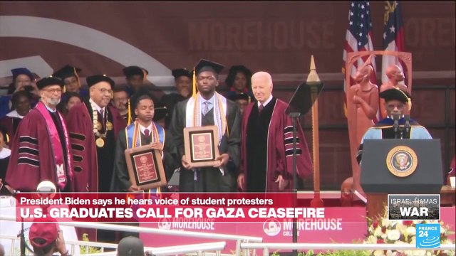 Biden faces silent Gaza protest at Martin Luther King Jr's college