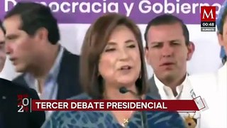 Enfoque en Xóchitl Gálvez durante el debate presidencial