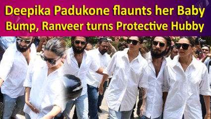 Ranveer Singh escorts Pregnant wife Deepika Padukone as they reach to cast Vote