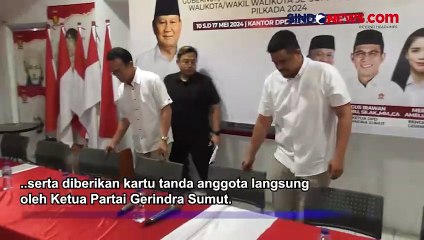 Resmi Jadi Kader, Bobby Nasution Daftar Bacagub Sumut Melalui Gerindra