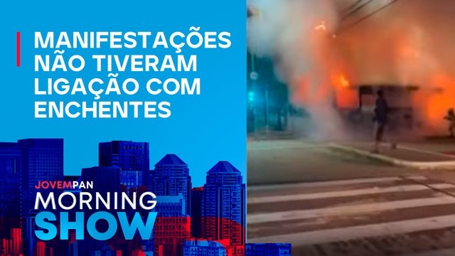 PROTESTOS em Porto Alegre (RS) têm dois ônibus INCENDIADOS