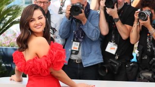 Selena Gomez's Red Off-The-Shoulder Dress Featured Layers of Fabric Rose Ruffles