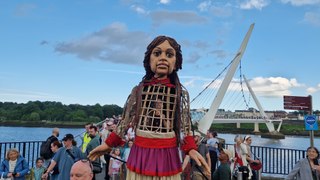 Global human rights icon Little Amal receives warm Derry welcome: ‘Rest assured we will not forget you’