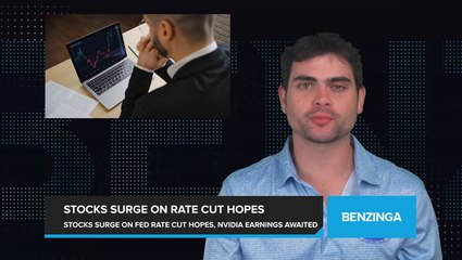 Скачать видео: Stocks Surge on Hopes of Fed Rate Cuts as Investors Watch Upcoming Earnings for Nvidia