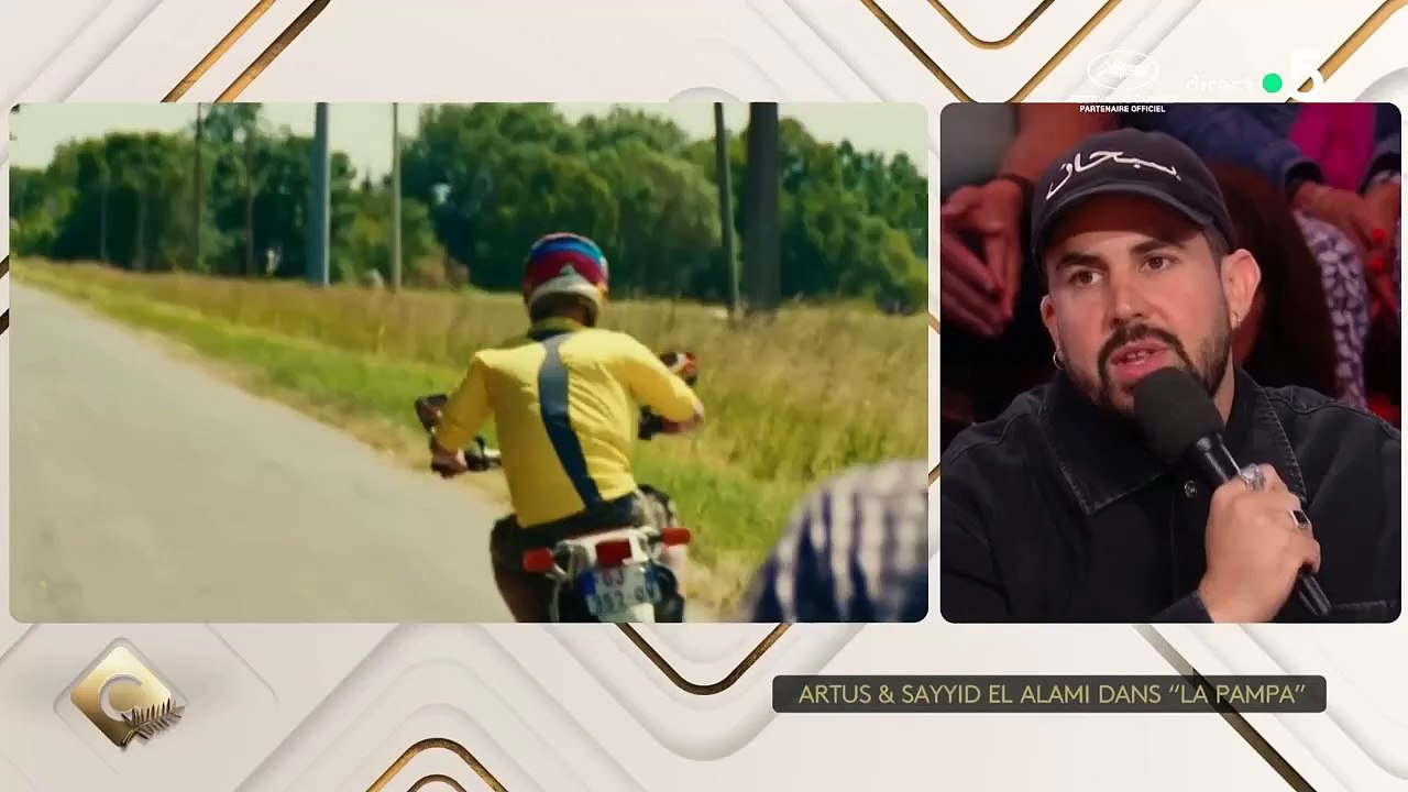 Artus invité dans "C à vous" à Cannes tandis qu'un oiseau survole Anne-Elisabeth Lemoine