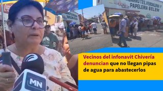Vecinos del infonavit Chivería denuncian que no llegan pipas de agua para abastecerlos