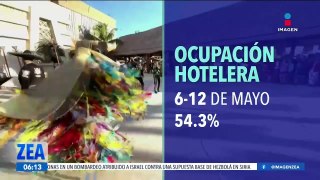 Ocupación hotelera entre el 6 y 14 de mayo de este año fue de 54.3%