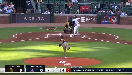 ¡Primer triple de la temporada para Ronald Acuña Jr.!