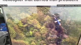 Footage shows the crash site of the helicopter that carried Iran president