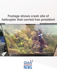 Footage shows the crash site of the helicopter that carried Iran president