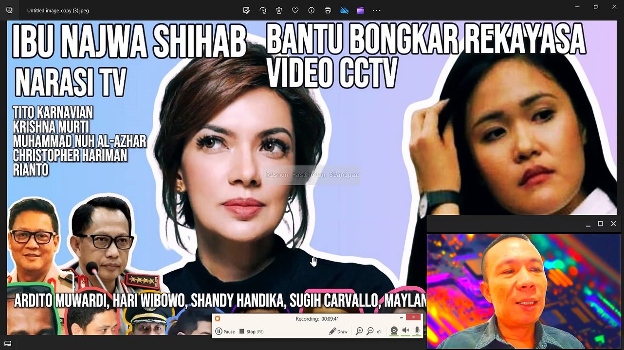 NAJWA SHIHAB, NARASI TV, DAN MATA NAJWA TOLONG BANTU BONGKAR REKAYASA VIDEO CCTV TITO KARNAVIAN