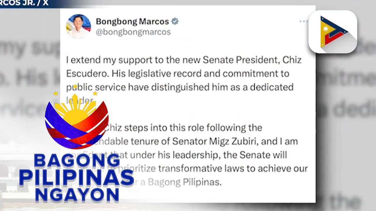 PBBM, nagpahayag ng suporta sa bagong liderato ng Senado