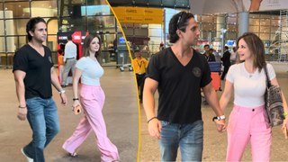 Starry Couple Sussanne Khan & Arslan Goni Walk HAND In HAND At Mumbai Airport