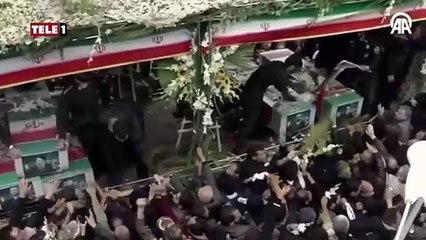 Helikopter kazasında hayatını kaybeden Reisi için Tebriz'de tören! Binlerce kişi katıldı