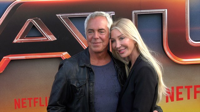 Titus Welliver and Samantha Edge attend Netflix's Atlas Los Angeles premiere black carpet