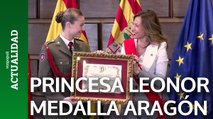 La Princesa Leonor recoge la Medalla de Aragón, de las Cortes y el título de hija adoptiva