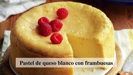 Pastel de queso blanco con frambuesas