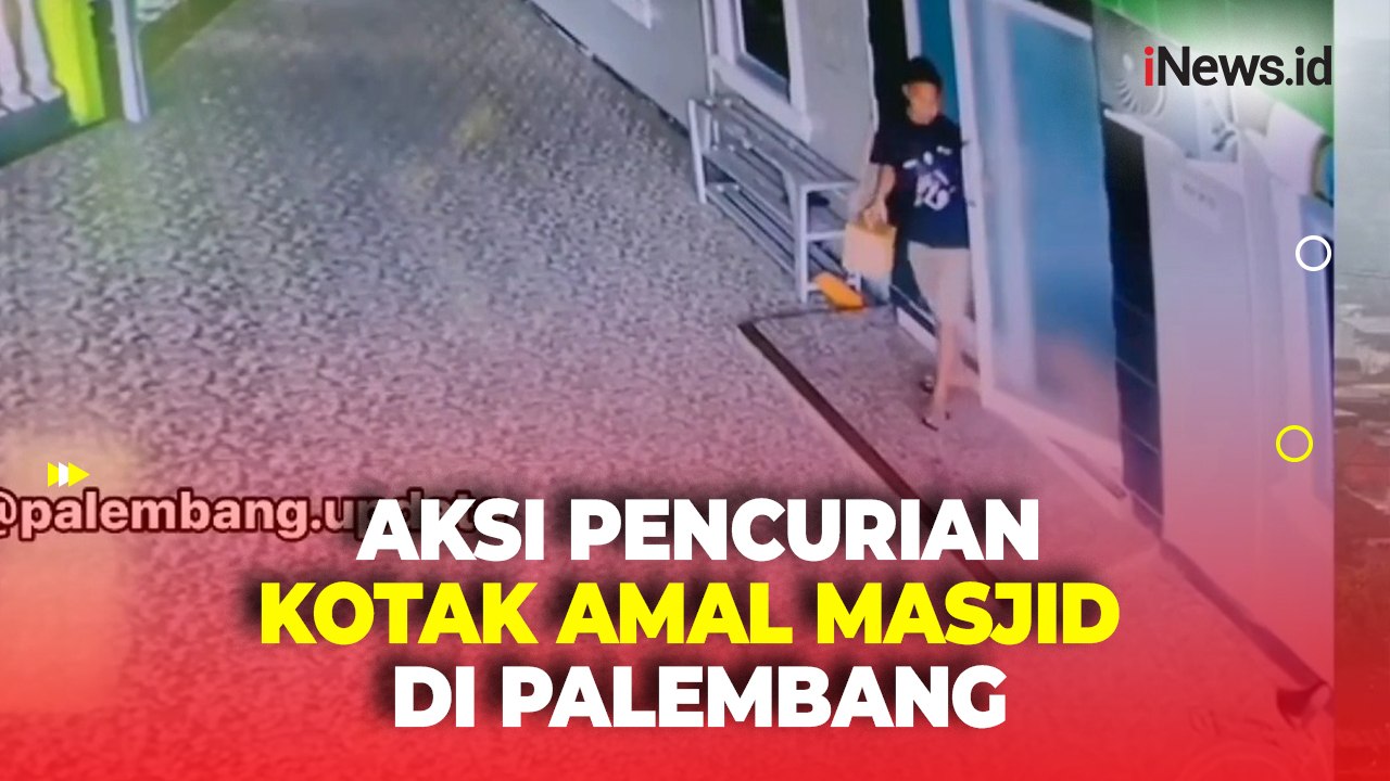 Terekam CCTV, Aksi Pencurian Kotak Amal Masjid di Palembang