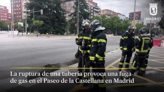Una fuga de gas en el Bernabéu cierra el Paseo de la Castellana