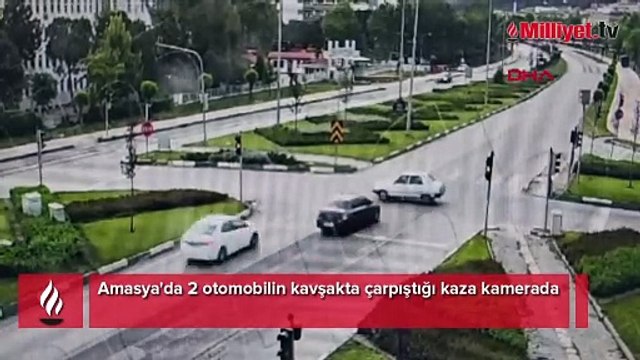 Amasya'da 6 kişinin yaralandığı kaza kamerada