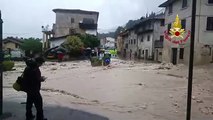 Maltempo a Verona, a Dolcè l'esondazione del torrente Ri: il video