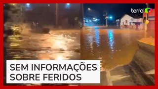 Volume excessivo de água faz trecho de rodovia desabar e causa inundação em cidade do RS