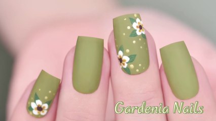Fresh Gardenia Nails in Matte Green  Nail