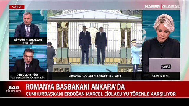 Cumhurbaşkanı Erdoğan, Romanya Başbakanı Ciolacu'yu resmi törenle karşıladı