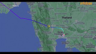 El recorrido que debió hacer el vuelo de Londres a Singapur debido a las turbulencias