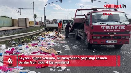 Kayseri'de iki kamyonet çarpıştı: 1 ölü, 4 yaralı
