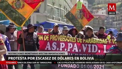 Sindicatos marchan en Bolivia por escasez de dólares