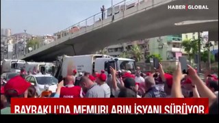 Bayraklı'da eylem devam ediyor: Memurlara onlar da katıldı