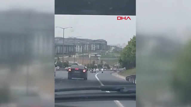 Başakşehir TEM'de makas atan sürücülerin tehlikeli inatlaşması