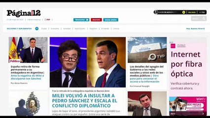 Javier Milei no baja el tono y llama "cobarde" a Pedro Sánchez