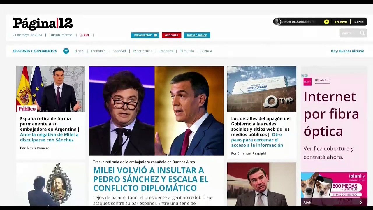 Javier Milei no baja el tono y llama "cobarde" a Pedro Sánchez