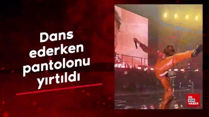 Dans ederken pantolonu yırtıldı